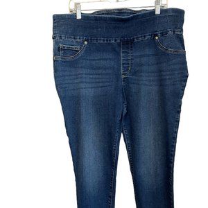 Lee Plus Slim Fit Skinny Leg Mid Rise Sculpting 20W Jegging Blue Stretch Pull On